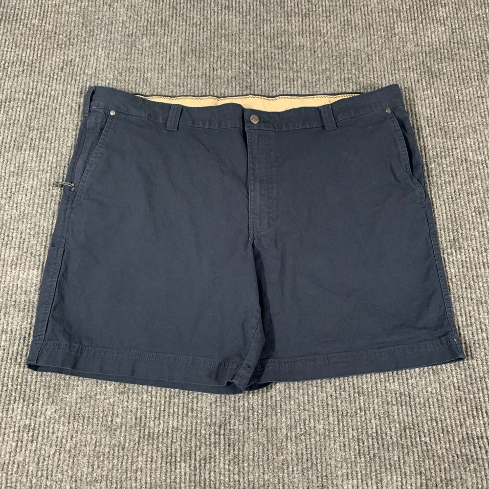Columbia Shorts Mens 44 Blue Flat Front‎ Chino Pockets Cotton Blend Regular Fit